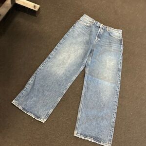 Agolde Jeans Womens blue denim high rise low slung baggy fit wide leg SZ 29